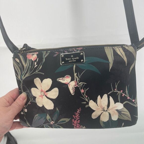 Kate Spade New York Womens Crossbody Bag Wilson Road Botanical Black One Size - Picture 3 of 16